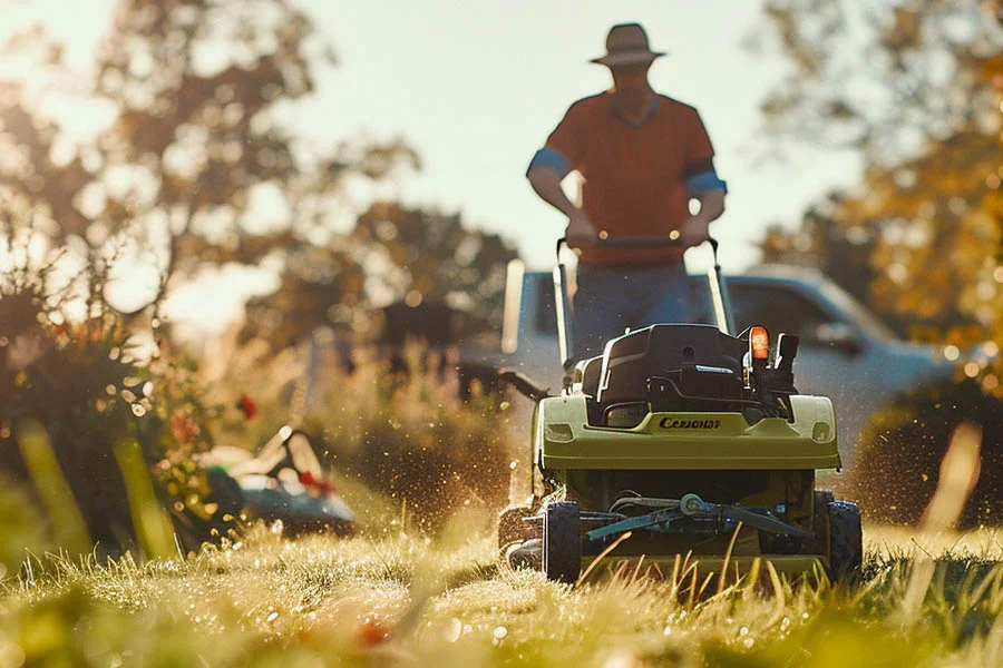 battery charged lawn mower