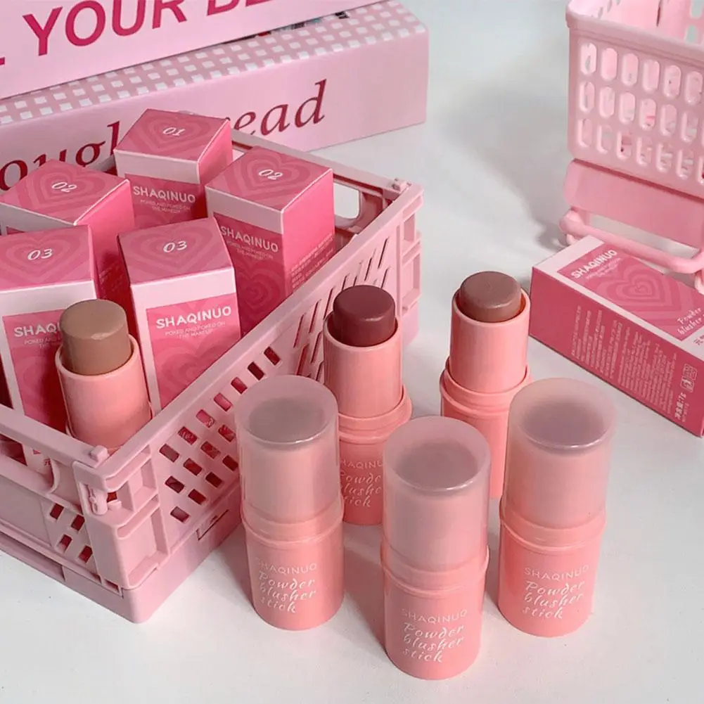 3in1 Durable Matte Natural Rouge Powder Blusher Stick Cream Contour