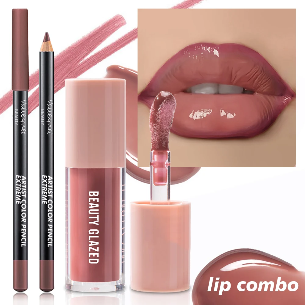 2pcs/Set Velvet Texture Lip Makeup, Matte Effect