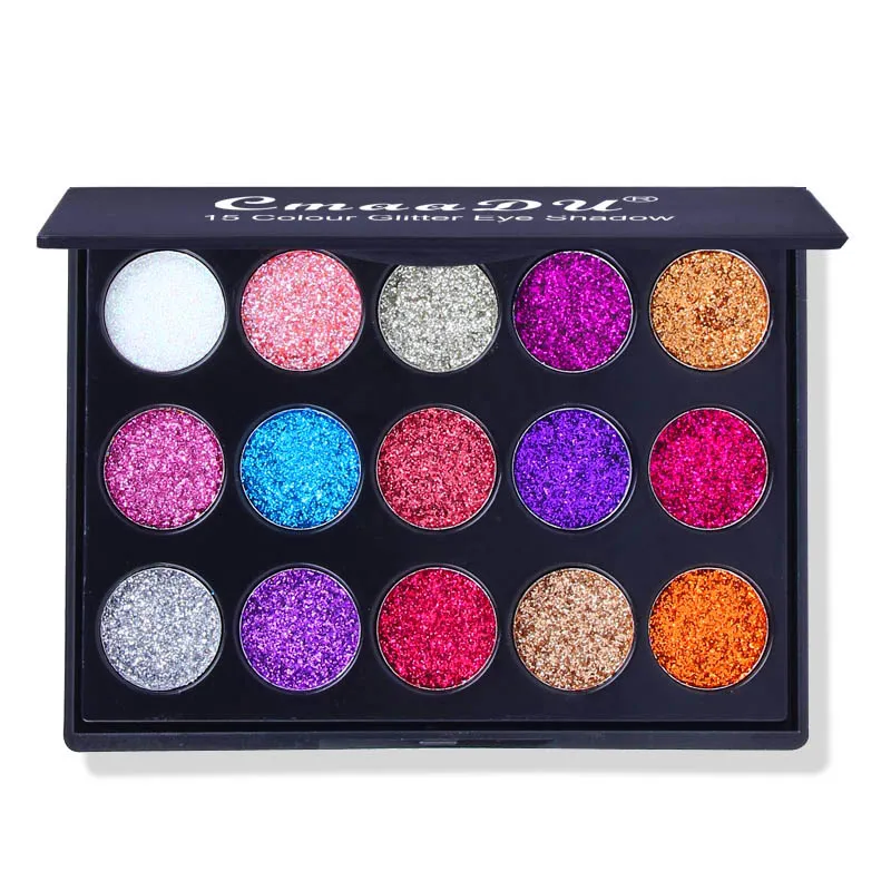 15 Colours Gold Scallion Powder Diamond Glitter Eyeshadow Tray